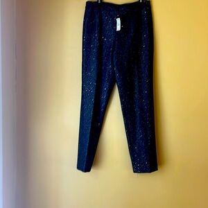 Sz 2 Talbots black small silver sequined pants.